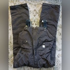 Womens carhartt bibs sz small, brown